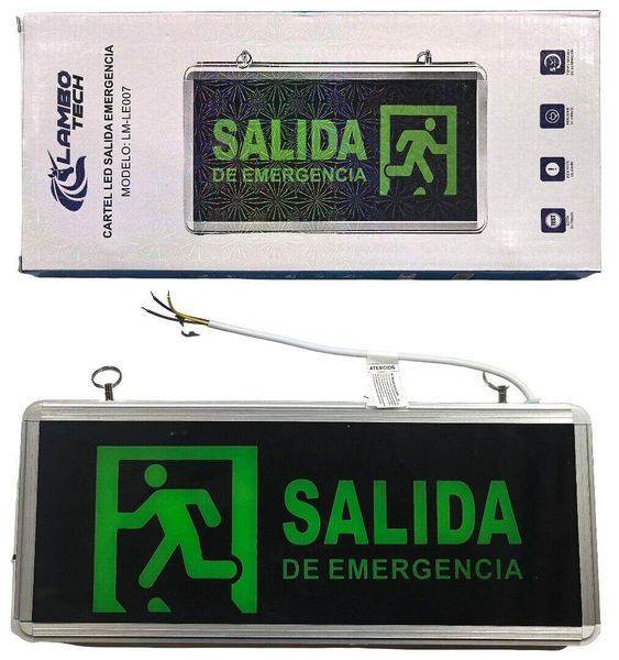 Cartel salida de emergencia lambo tech