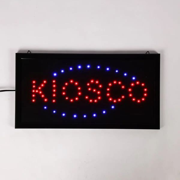 Cartel luminoso led kiosco 25x48cm oryx negro