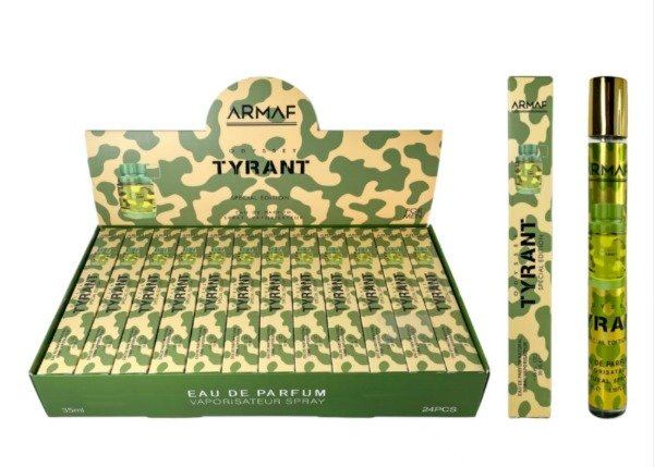 Caja 24u. mini perfume odyssey tyrant 35ml tubo