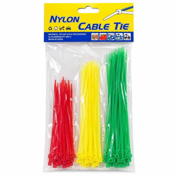 Pack x 72 precintos de distinta medida 3 colores nylon
