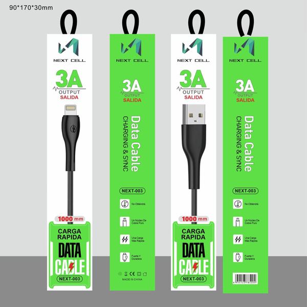 Cable usb para iphone de carga rápida 1 m 3 a nextcell