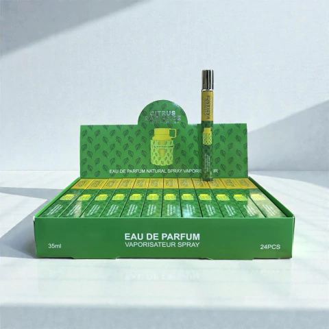 Caja 24u. mini perfume tubo citrus radiance odyssey limoni 35ml