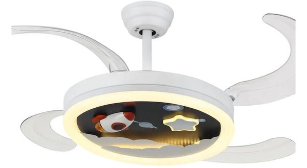 Ventilador de techo retráctil infantil con luz y control