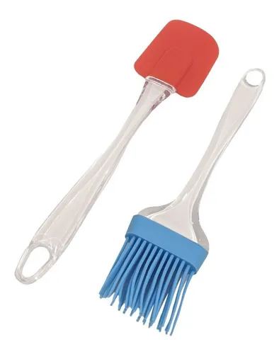 Set pincel y espátula de silicona y acrílico para repostería