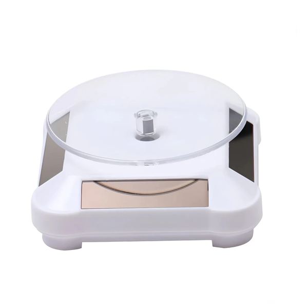 Exhibidor solar giratorio 360° con base blanca