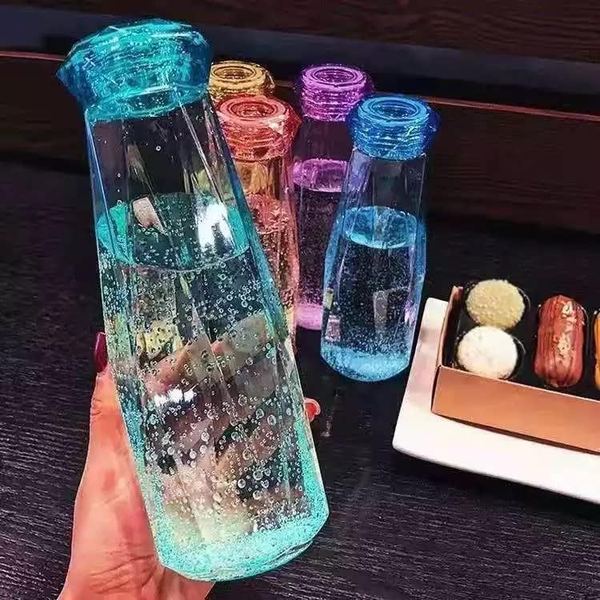 Botellas de agua de vidrio diseño diamante de 414 ml nextshop