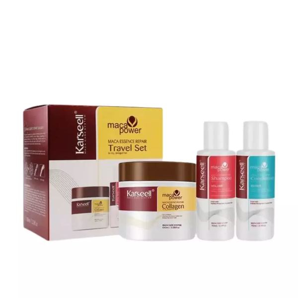 Set de viaje maca essence repair karseell mascarilla 100ml 70ml 70ml