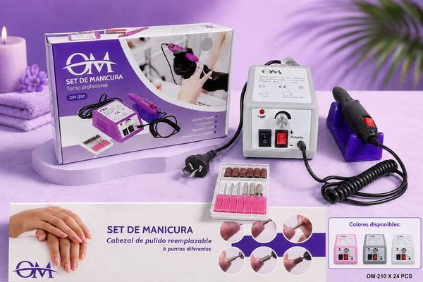 Torno de uñas om set de manicura profesional