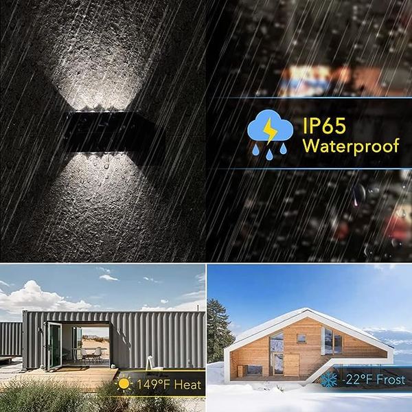 Pack x 2 lámparas de pared solares 8 led