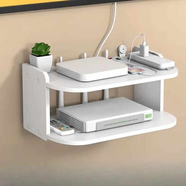 Estante flotante repisa 2 pisos para router y decodificador
