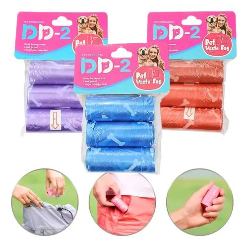 Pack x3 bolsas de repuesto dog poop para mascotas pet trash