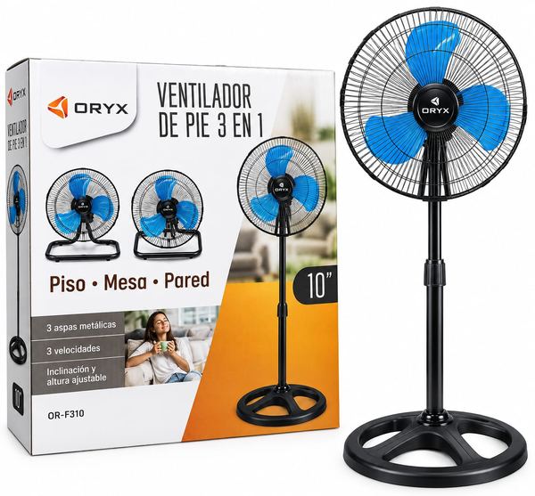 Ventilador de pie 3 en 1 oryx de 10″