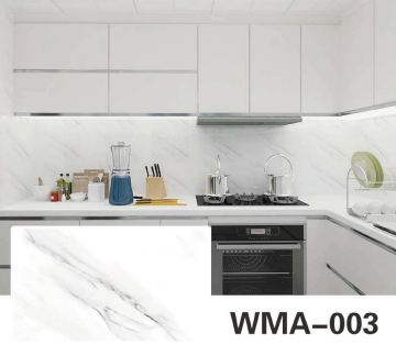Rollo vinilo simil marmol blanco con lineas grises finas 60x200cm
