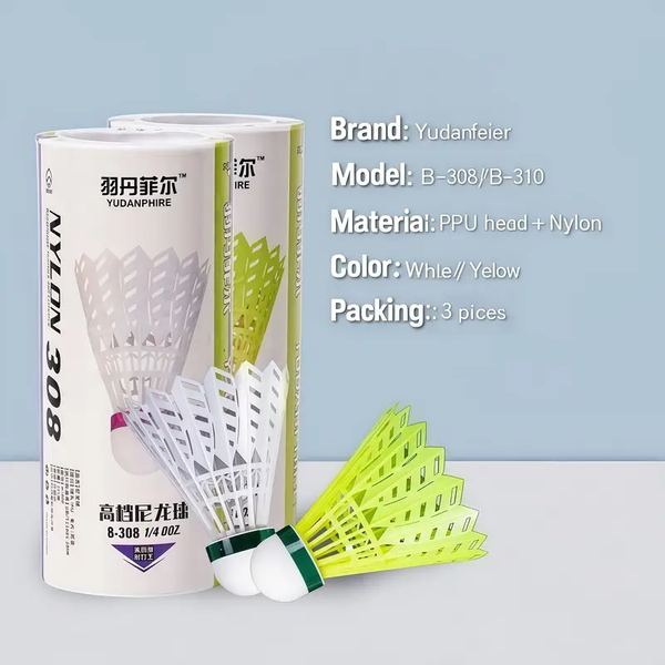 Pack x 3 pelotas de bádminton de nailon