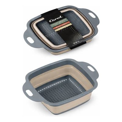 Colador escurridor plegable carol rectangular silicona 28.5×21.5x8cm