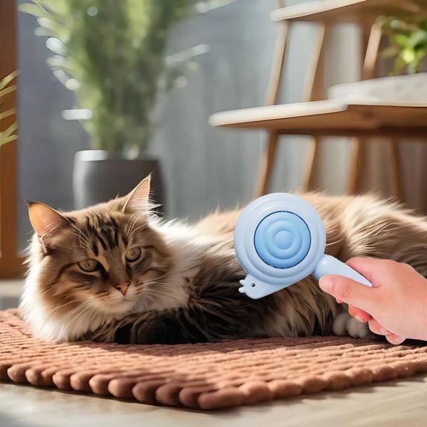 Cepillo para peinar mascotas diseño caracol