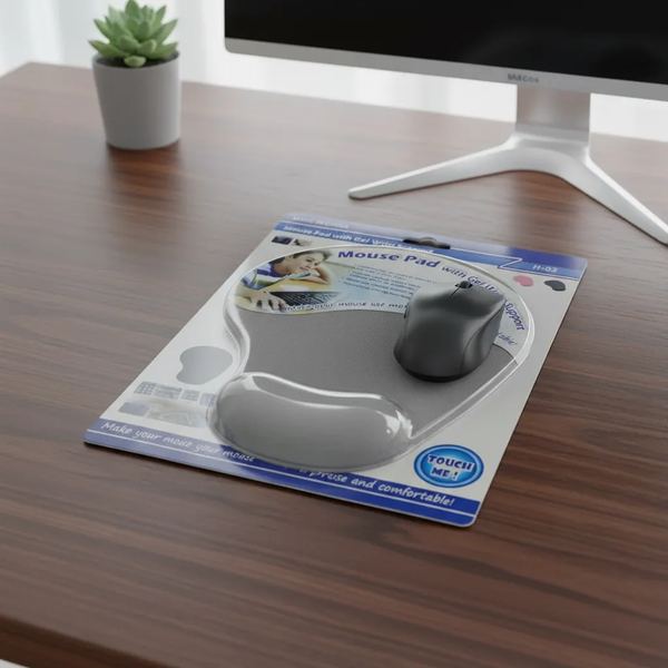 Mouse pad anatómico con gel y soporte de muñeca