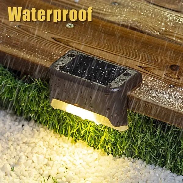 Pack x4 luces solar lampara escalera jardin exterior deco