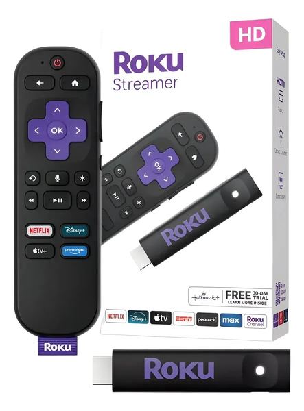 Roku streaming stick hd con control remoto por voz negro de voz