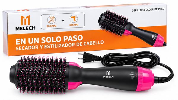 Cepillo secador de pelo alisado electrico