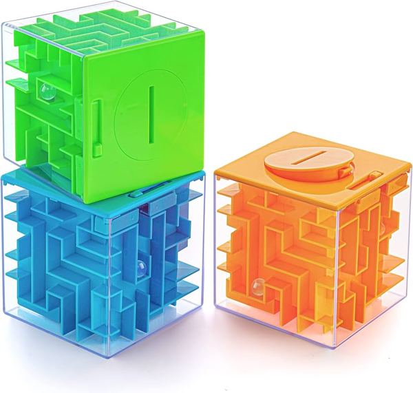 Cubo rompecabezas alcancía maze money box