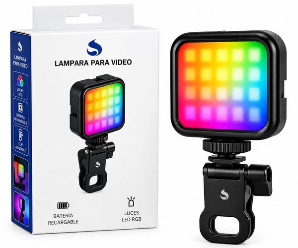 Lampara rgb para video foto led recargable usb suono