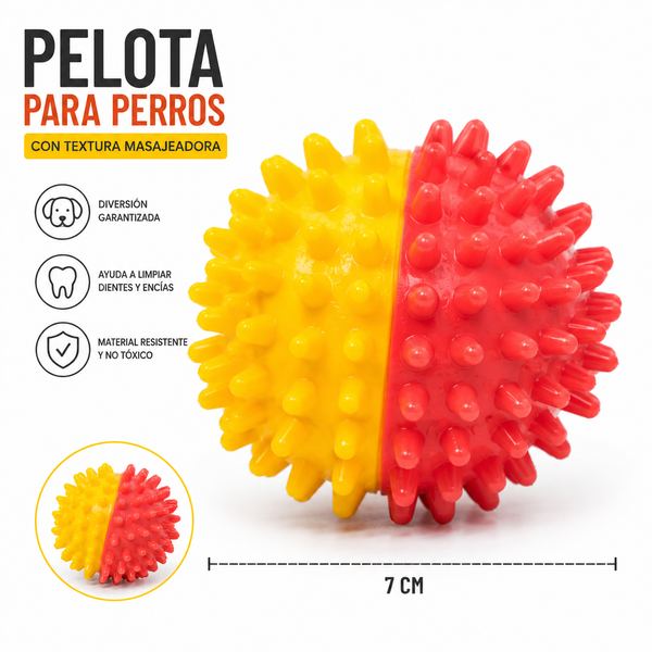 Pelota de goma para perros con sonido al apretar