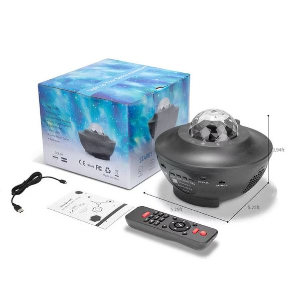 Velador proyector parlante bluetooth galaxia starry led