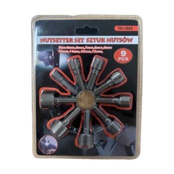 Set de puntas dado hexagonal para taladro 9 piezas 5mm-13mm