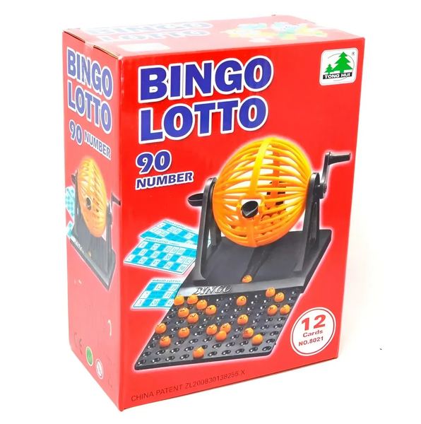 Juego de mesa bingo lotto 90 números, 12 cartas