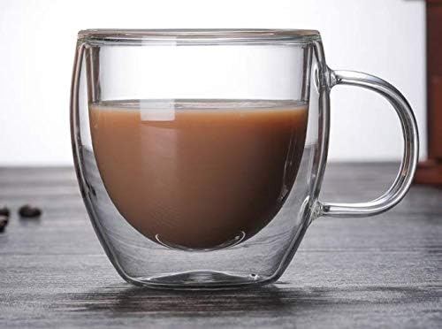 Taza de café de vidrio hueco 350 ml doble pared