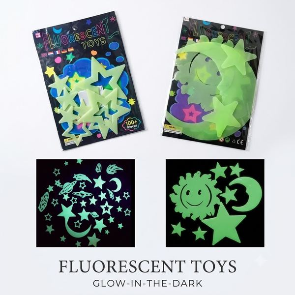 Pack de 12 estrellas galaxia fluorescentes